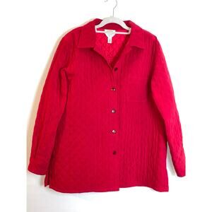 Talbots Red Diamond Quilted Jacket -‎ Size L - Quilted with Stretch